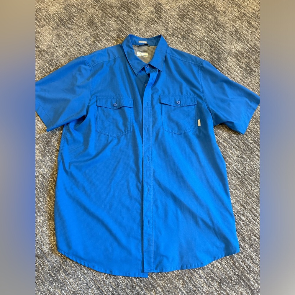 Columbia Omni Shade Sun Protection Mens Large Fishing Shirt Lightweight